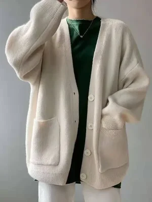 Women’s Loose Knit Cardigan Sweater Autumn Style