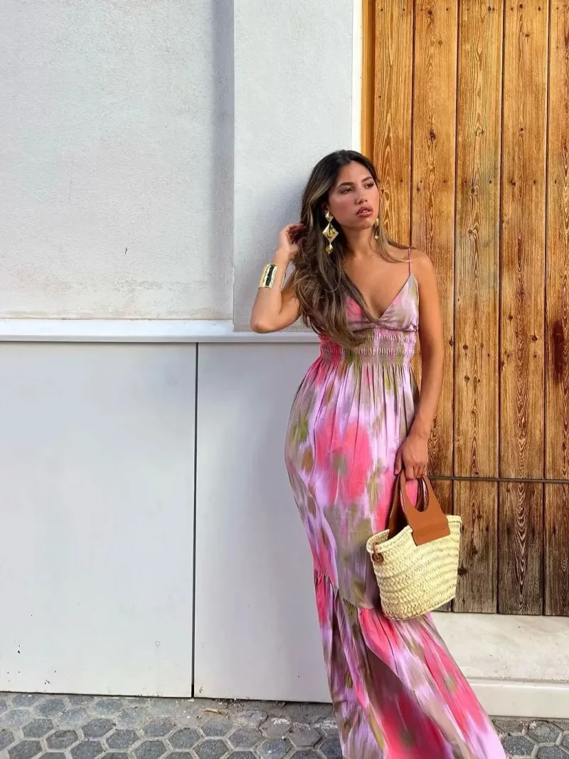 Women’s Vintage Print Midi Dress - Image 3