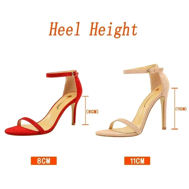 Women’s Suede Gladiator Heels 8cm 11cm - Image 6