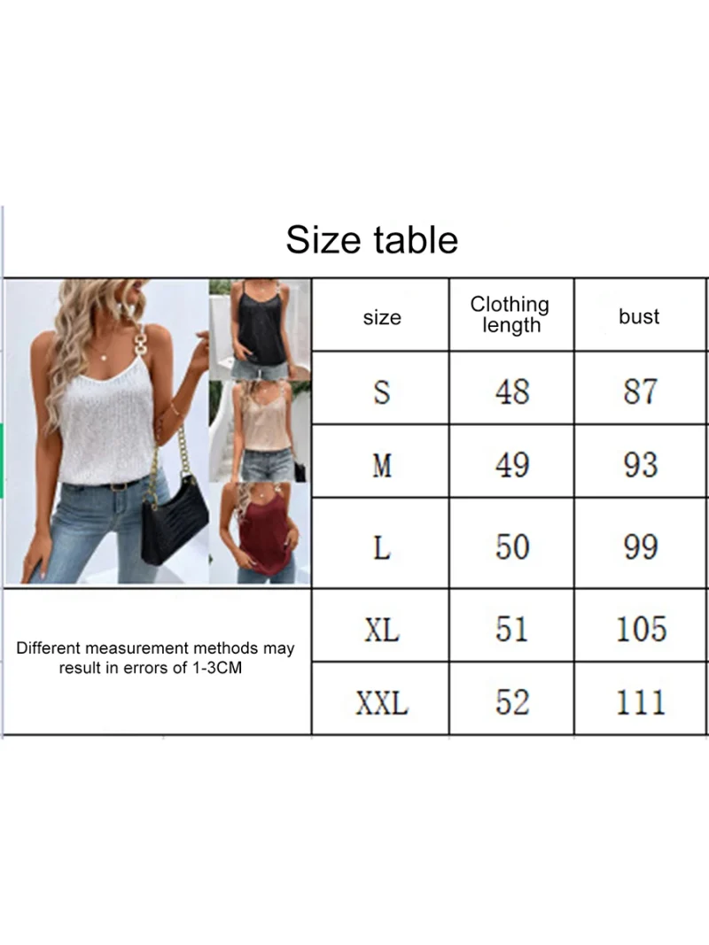 Glitter V Neck Cami Top Sleeveless Loose Fit - Image 7