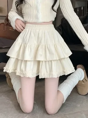 Women’s White Pleated Mini Skirt