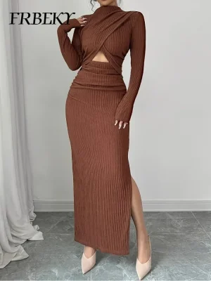 Women’s Elegant Knit Long Dress