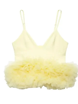 Lace Tiered Camisole V-Neck Backless Summer Top
