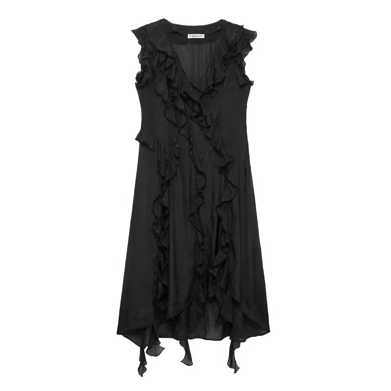 Sleeveless V Neck A-line Dress for Women