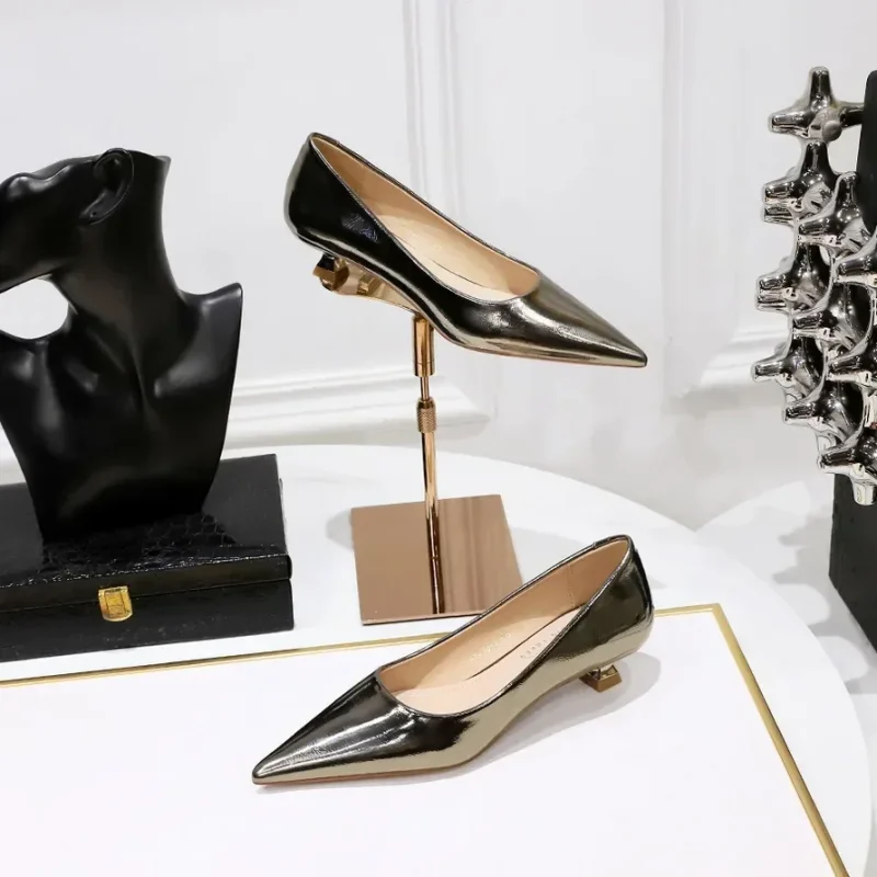 Glossy Low Heel Work Pumps - Image 3