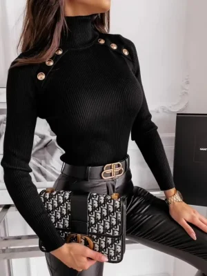 Autumn High Neck Shirt Stylish and Comfy
