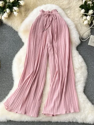 High Waist Wide Leg Pants Summer Fashion