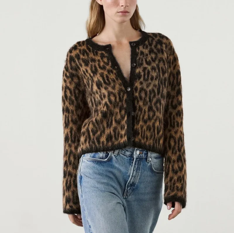 Women's Loose Fit Leopard Sweater - Image 2