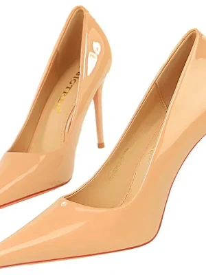 Elegant Royal Blue & Nude Heels