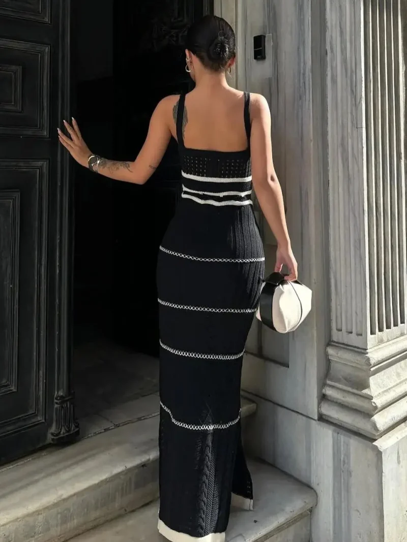 Elegant Sleeveless Crochet Maxi Dress Women - Image 5