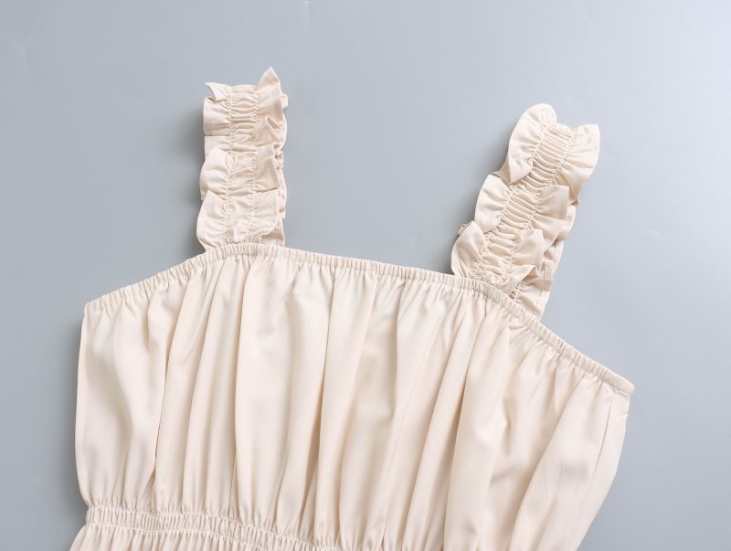 Solid Color Slim Fit Fresh Summer Dress - Image 3