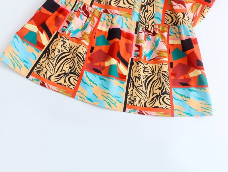 Early Spring Collared Print Long Shirt Dress - Image 3