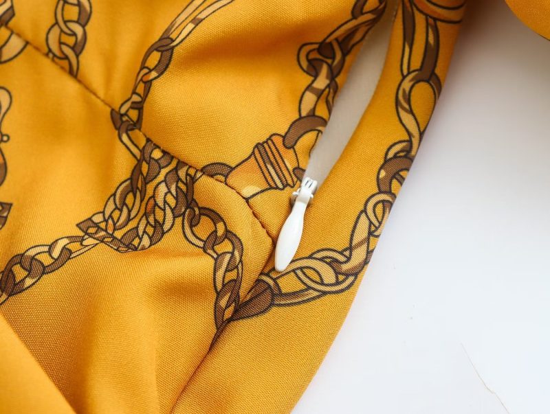 Autumn French Retro V-Neck Printed Dress Women - Image 4