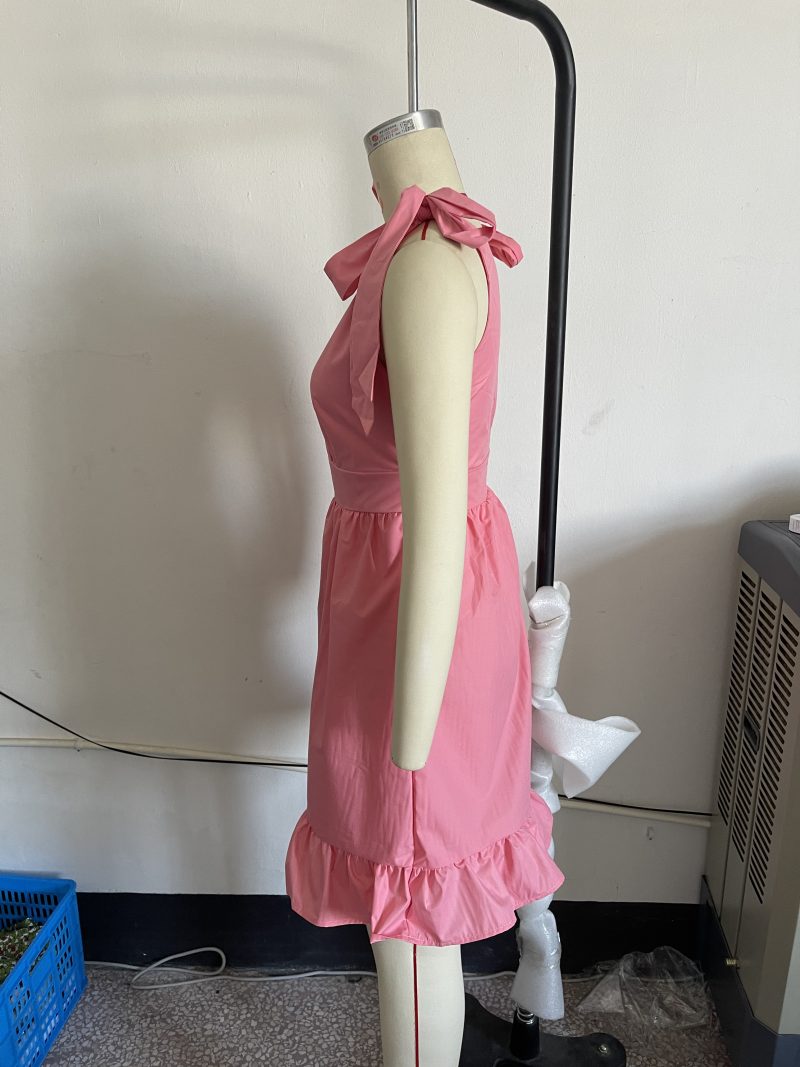 Women’s V-Neck Spring Dress with Waist Tie - Image 4