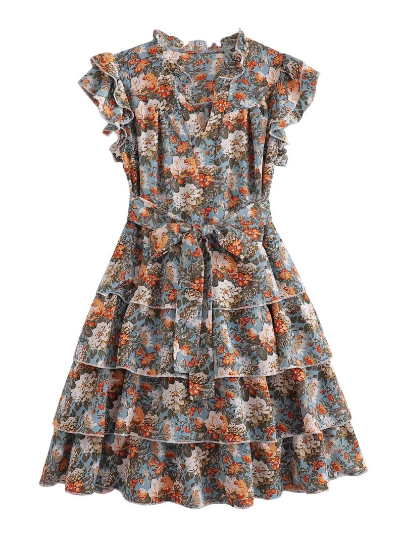 Summer Ruffled Multi-Layer A-Line Dress