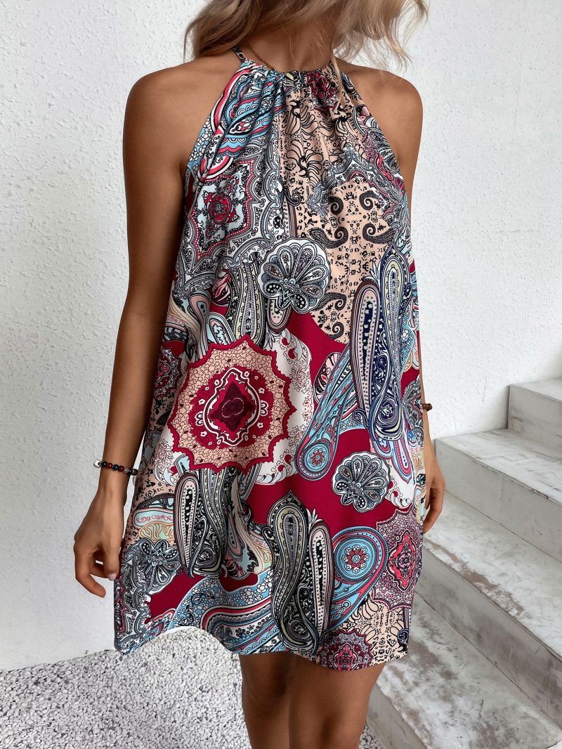 Women’s Summer Printed A-Line Vacation Dress - Image 2