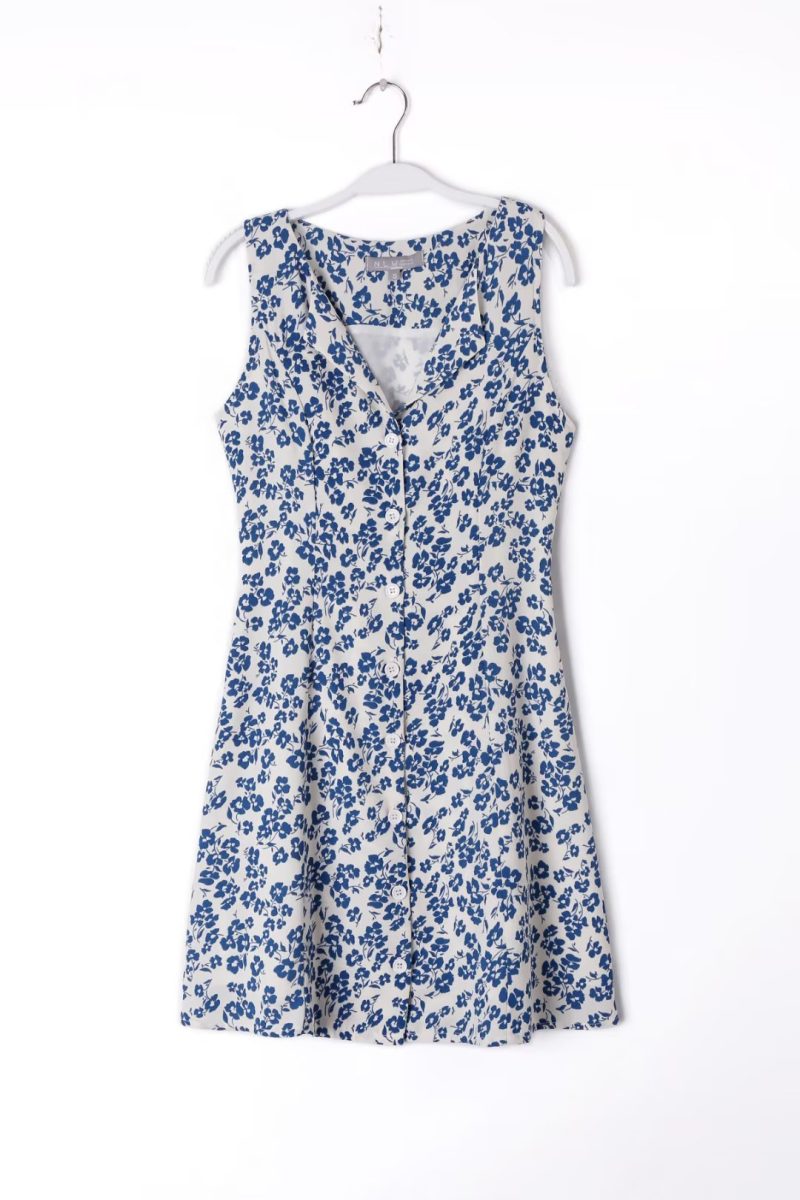 Sleeveless V-Neck Fitted Waist Short Dress - Image 3