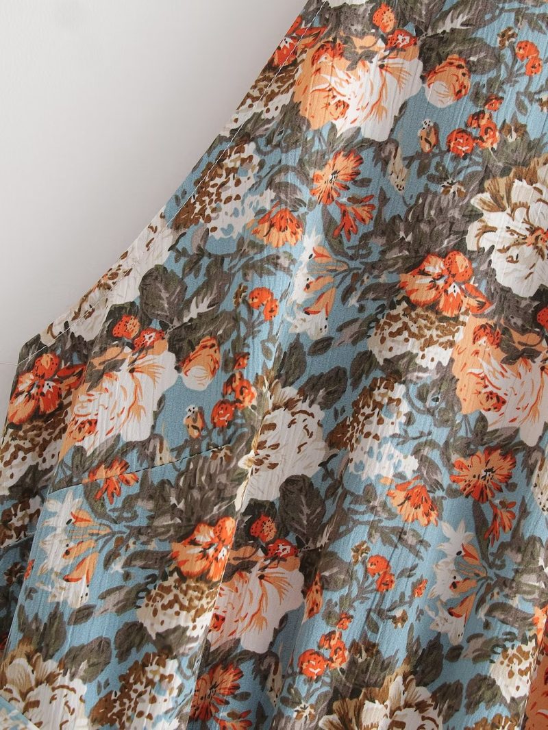 Printed Ruffled Layered Vacation Dress for Summer - Image 4