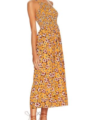 French One-Shoulder Floral Halter Summer Dress
