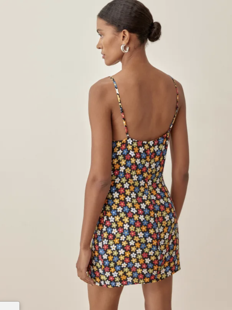 Colorful Floral Printed Summer Dress with Straps - Image 2