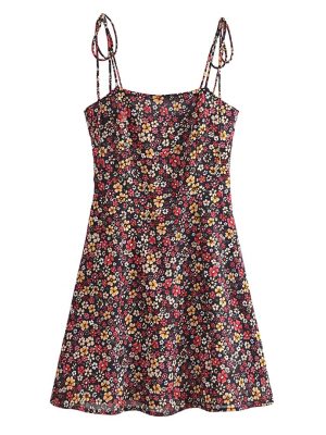 Summer Floral Waist-Controlled Slim Holiday Dress