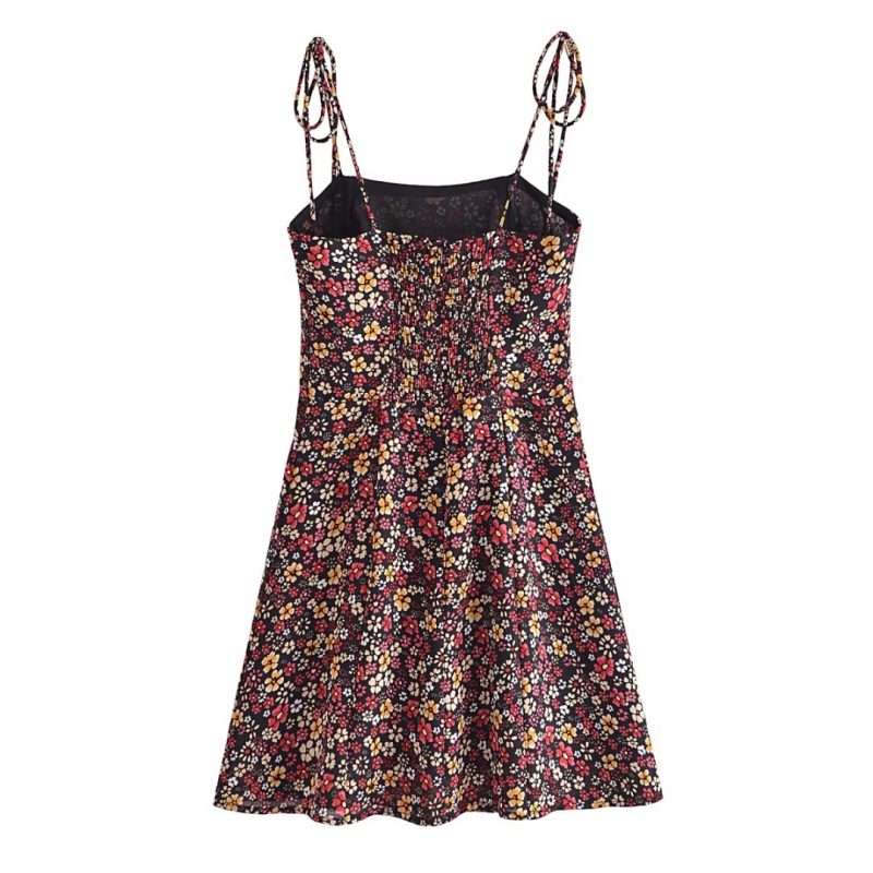 Summer Floral Waist-Controlled Slim Holiday Dress - Image 4