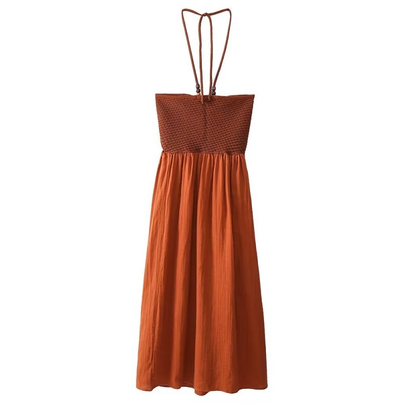 Fall Women’s Elegant Patchwork Knitted Vacation Dress - Image 3