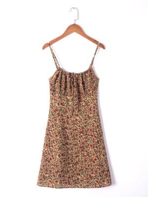 Printed A-Line Dress for Spring Summer