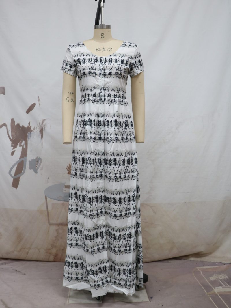 Spring Summer Short Sleeve Beach Casual Dress - Image 2