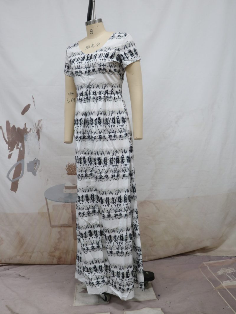 Spring Summer Short Sleeve Beach Casual Dress - Image 3