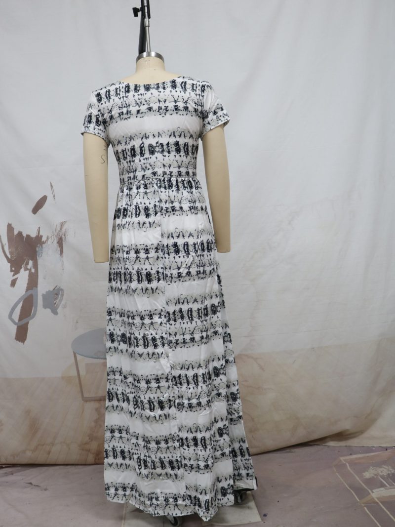 Spring Summer Short Sleeve Beach Casual Dress - Image 4