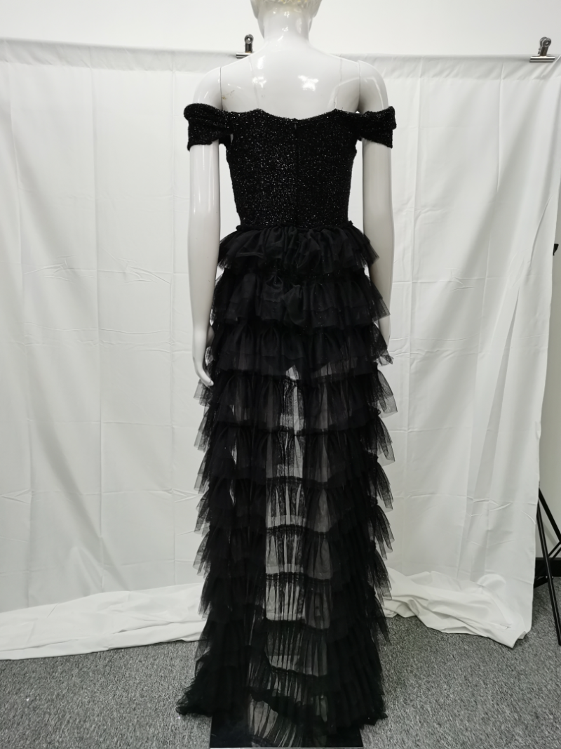 Stylish Women’s V Neck Silk Cocktail Party Dress - Image 4