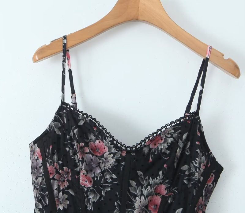 Spring Women’s Sweet Printed Split Sling Dress - Image 2