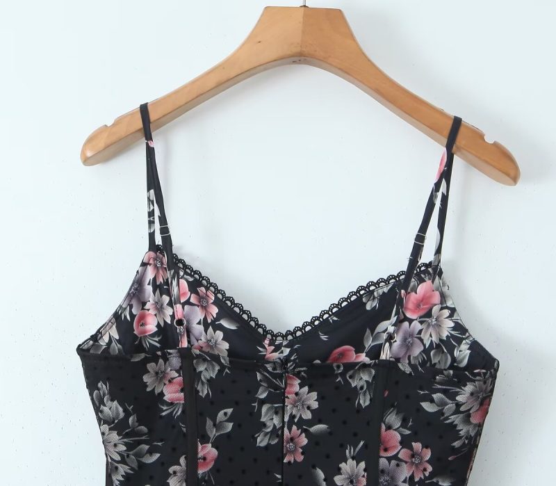 Spring Women’s Sweet Printed Split Sling Dress - Image 4