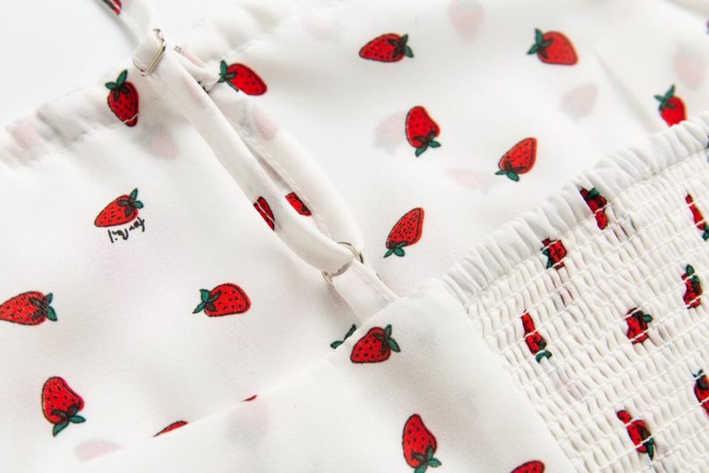 Cute Strawberry Dress with Cottagecore Charm - Image 4