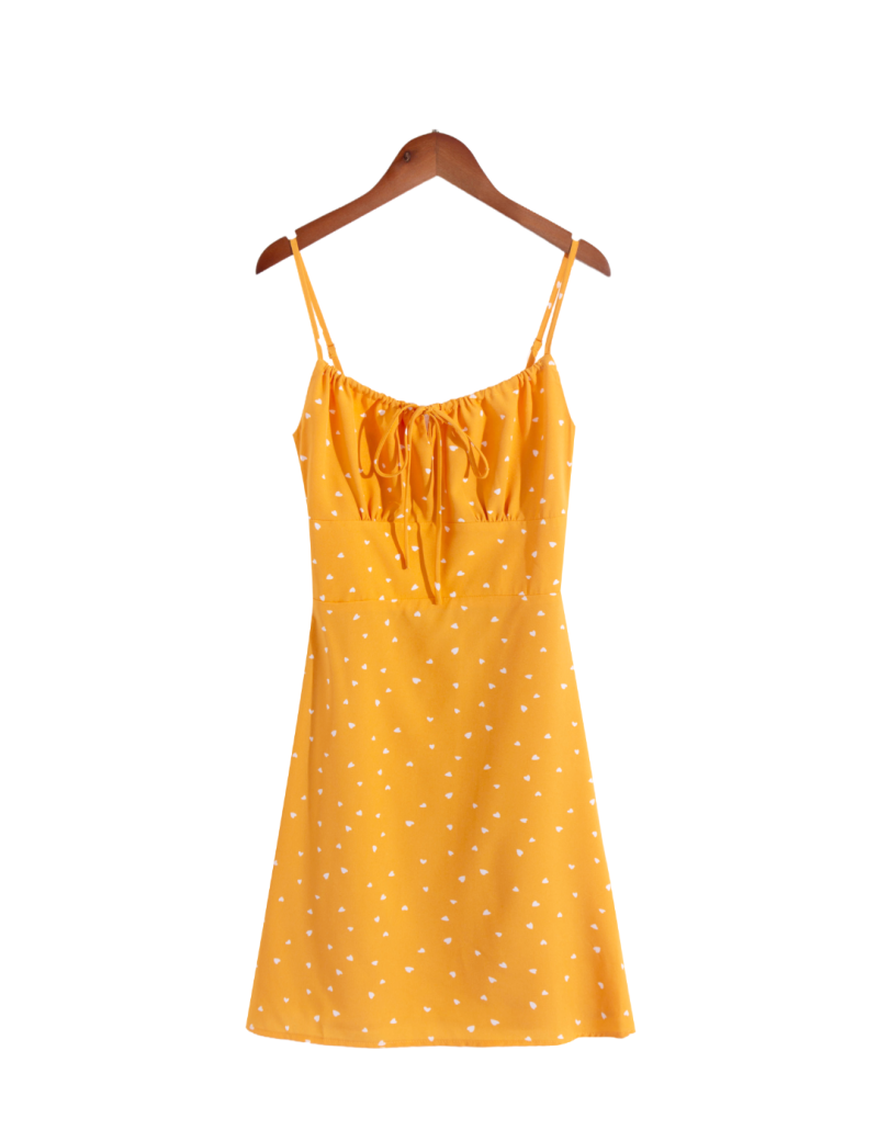 Lace-Up Chest Floral Dress for Summer Vacations