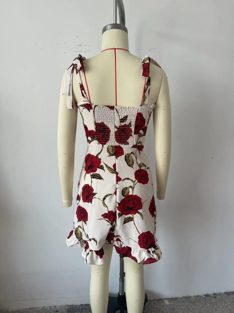 Strappy Floral French Dress for Summer Days - Image 4