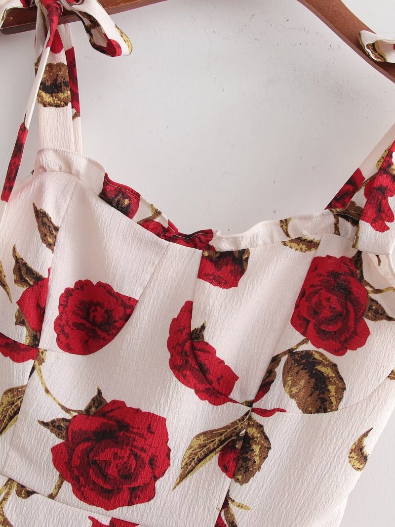 Strappy Floral French Dress for Summer Days - Image 3