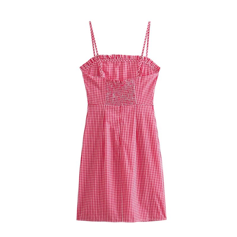 Cottagecore Plaid Suspender Dress for Summer - Image 2