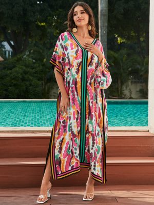 Tie-Dye Swimsuit Blouse and Beach Cover-Up