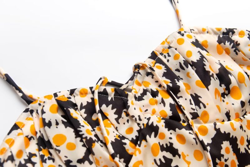 Black Background Dress with Bright Sunflowers - Image 3