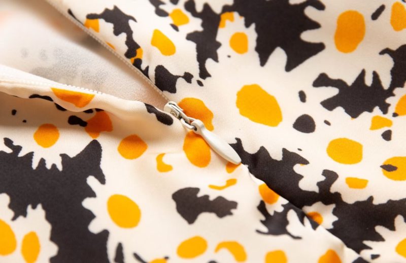 Black Background Dress with Bright Sunflowers - Image 4