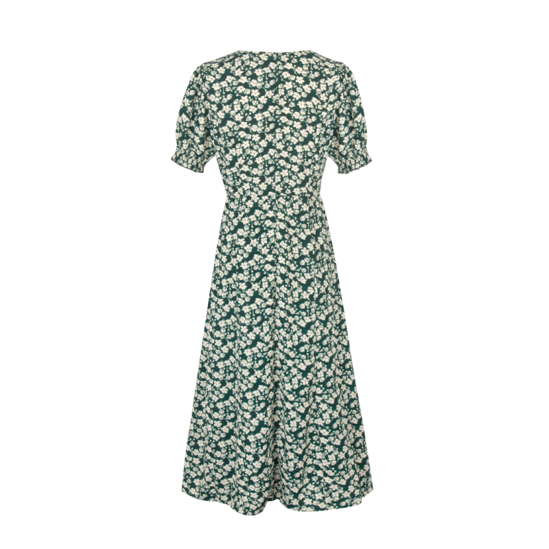 Spring Square Neck Off Shoulder Floral Dress - Image 2