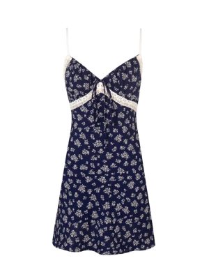 Pretty Spring Strap Dress with Lace Overlay