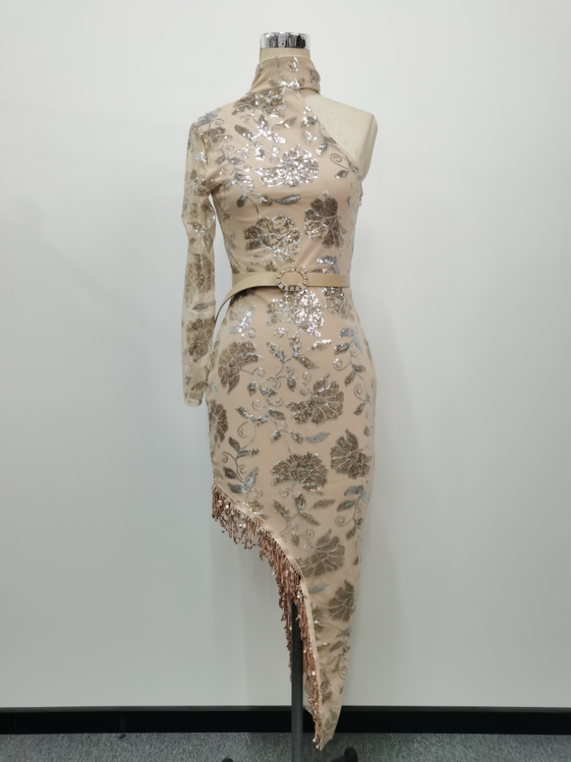 Women’s Sequin V Neck Fall Winter Cocktail Dress