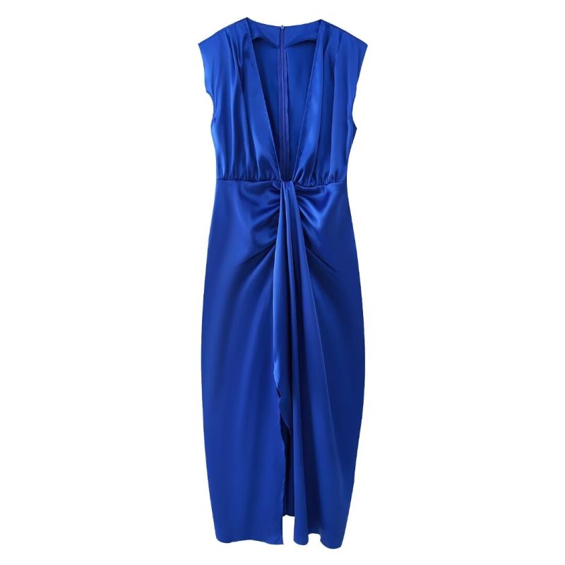 Stylish Women’s Satin Texture Slim Fit Sheath Dress - Image 2