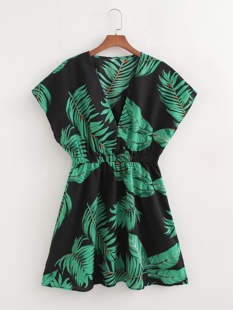 Spring Chiffon Strapless Printed Women’s Dress