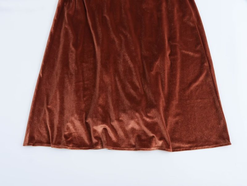 Fall Pleated Sling Midi Dress for Women - Image 4