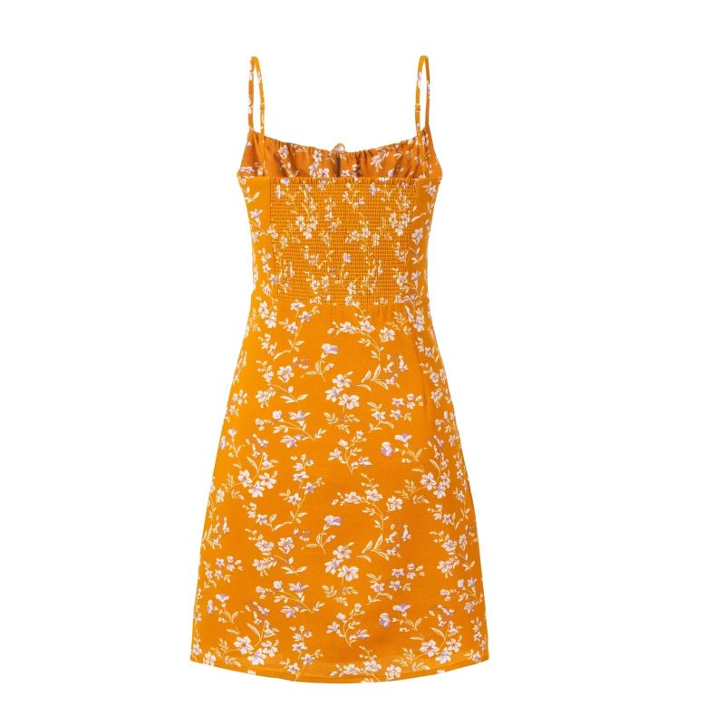Elegant Backless Floral A-Line Summer Dress - Image 2