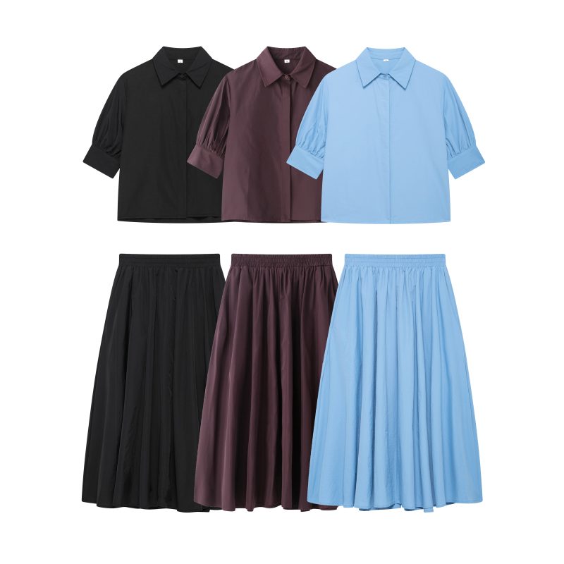 Summer Puff Sleeve Two-Piece Vacation Dress - Image 2